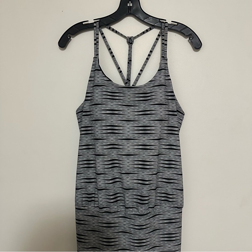 Athleta Womens Black And‎ White Arielle Venice Strappy Swim Dress Medium - Picture 3 of 9